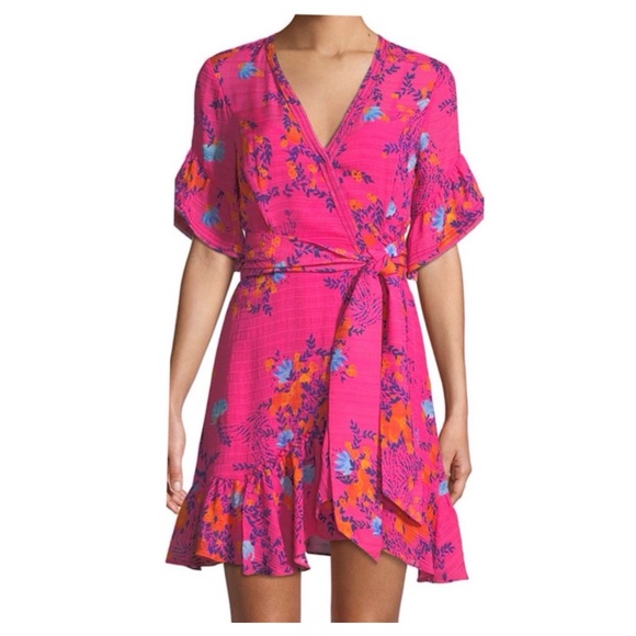 {Tanya Taylor} Kayla Floral Dress in Bright Pink - Picture 14 of 14